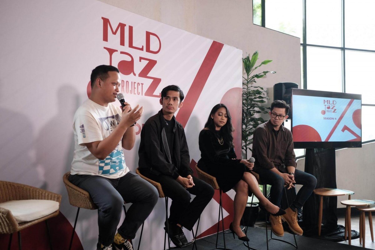 Nikita Dompas berbicara saat Press Conference Album Perdana MLDJAZZPROJECT Season 4